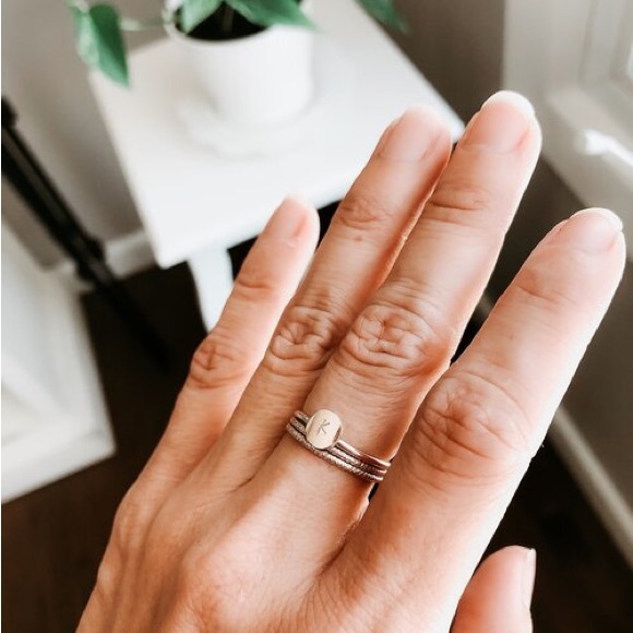 C initial stacking ring gold filled size 7.25 - Picture 2 of 4